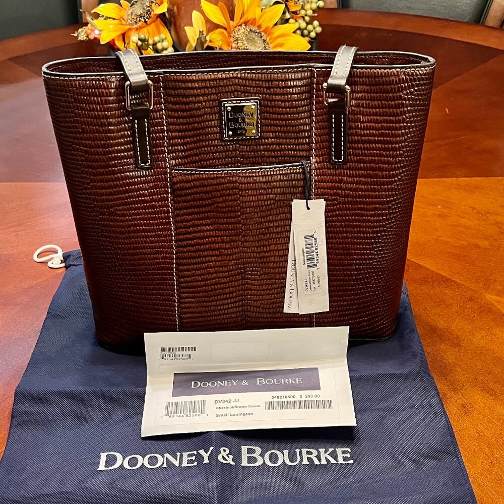 DOONEY & BOURKE Brown Lizard Embossed Small Lexington Shopper Bag